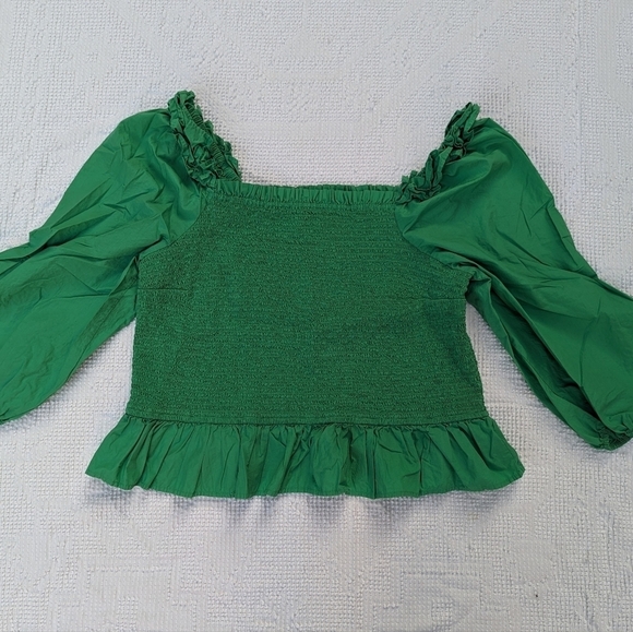 The Dropout║Jade Long Sleeve Ruffle Smocked  Cropped Top║Size 2X - Picture 4 of 4